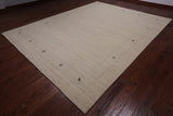 Ivory Persian Gabbeh Handmade Wool Rug - 9' 2" X 12' 0"