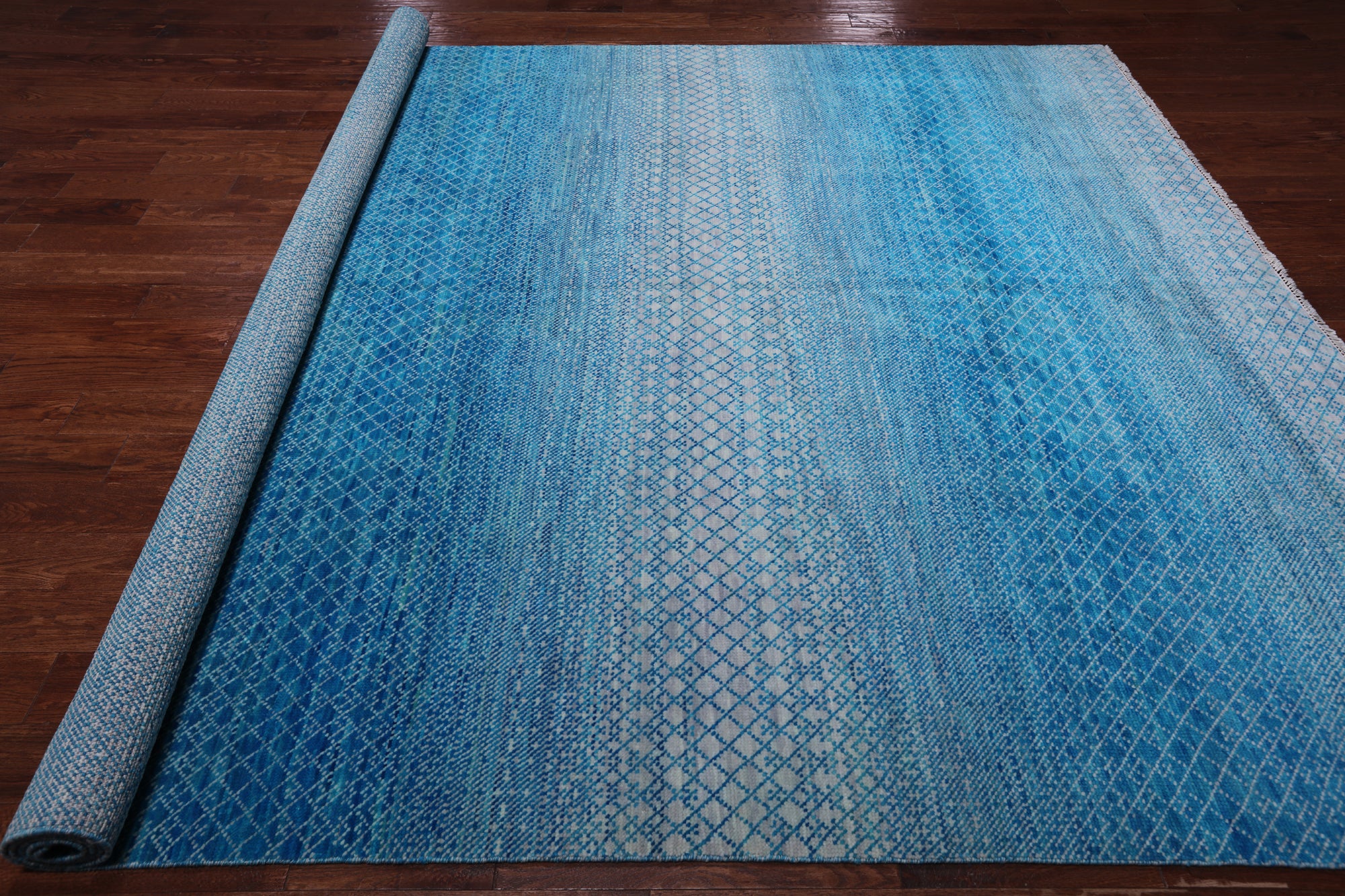 SUPER SALE Savannah Grass Hand Knotted Wool Rug - 9' 0" X 11' 10"