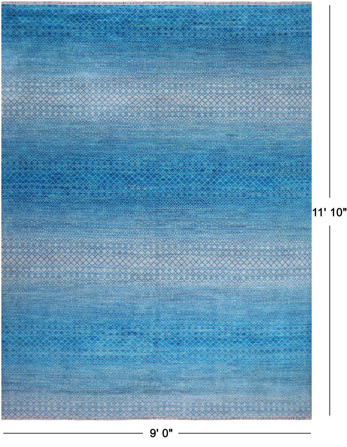 SUPER SALE Savannah Grass Hand Knotted Wool Rug - 9' 0" X 11' 10"