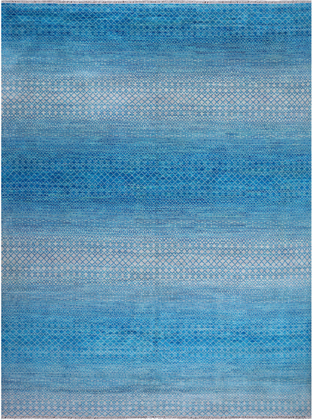 SUPER SALE Savannah Grass Hand Knotted Wool Rug - 9' 0" X 11' 10"