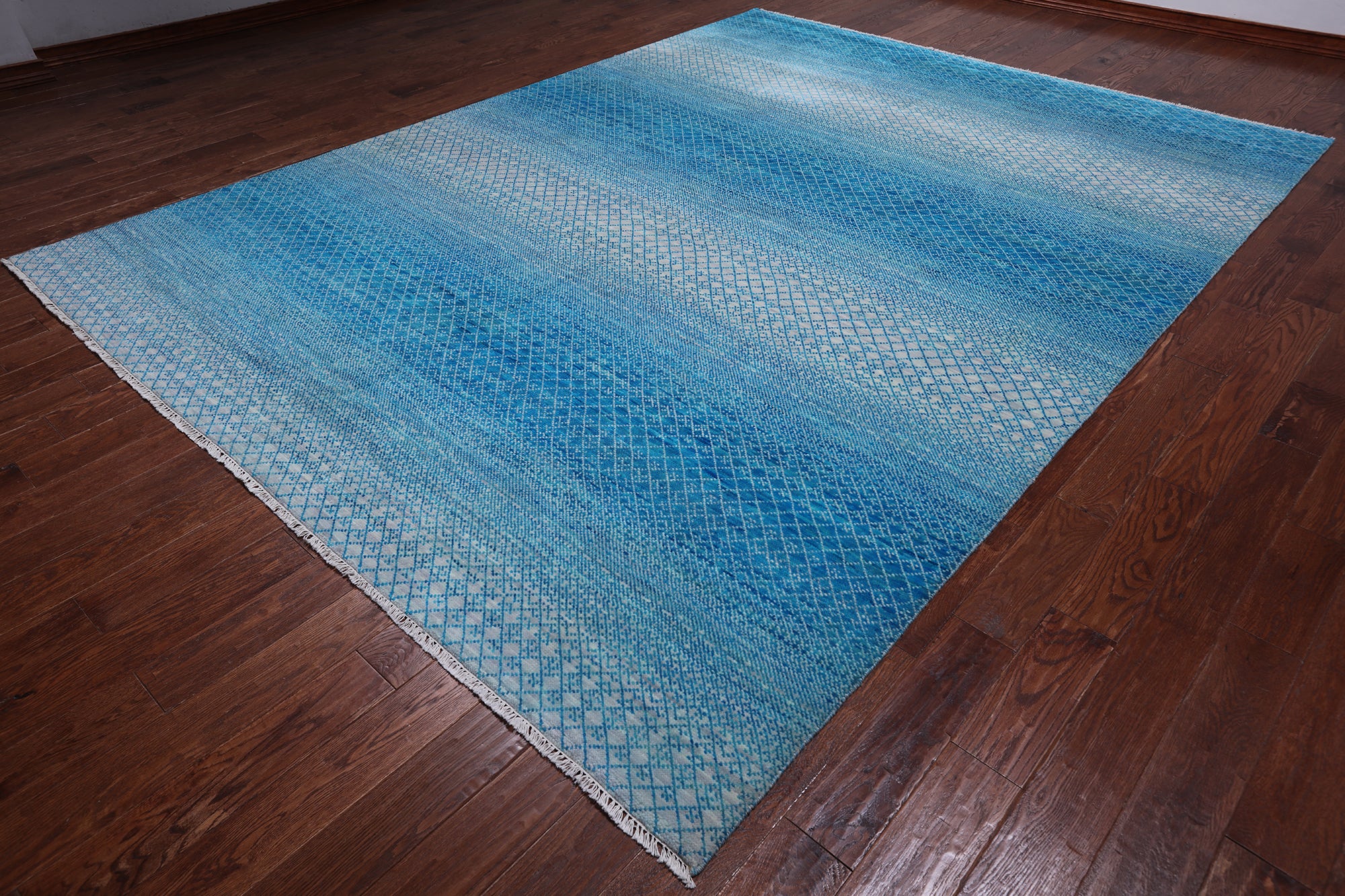 SUPER SALE Savannah Grass Hand Knotted Wool Rug - 9' 0" X 11' 10"