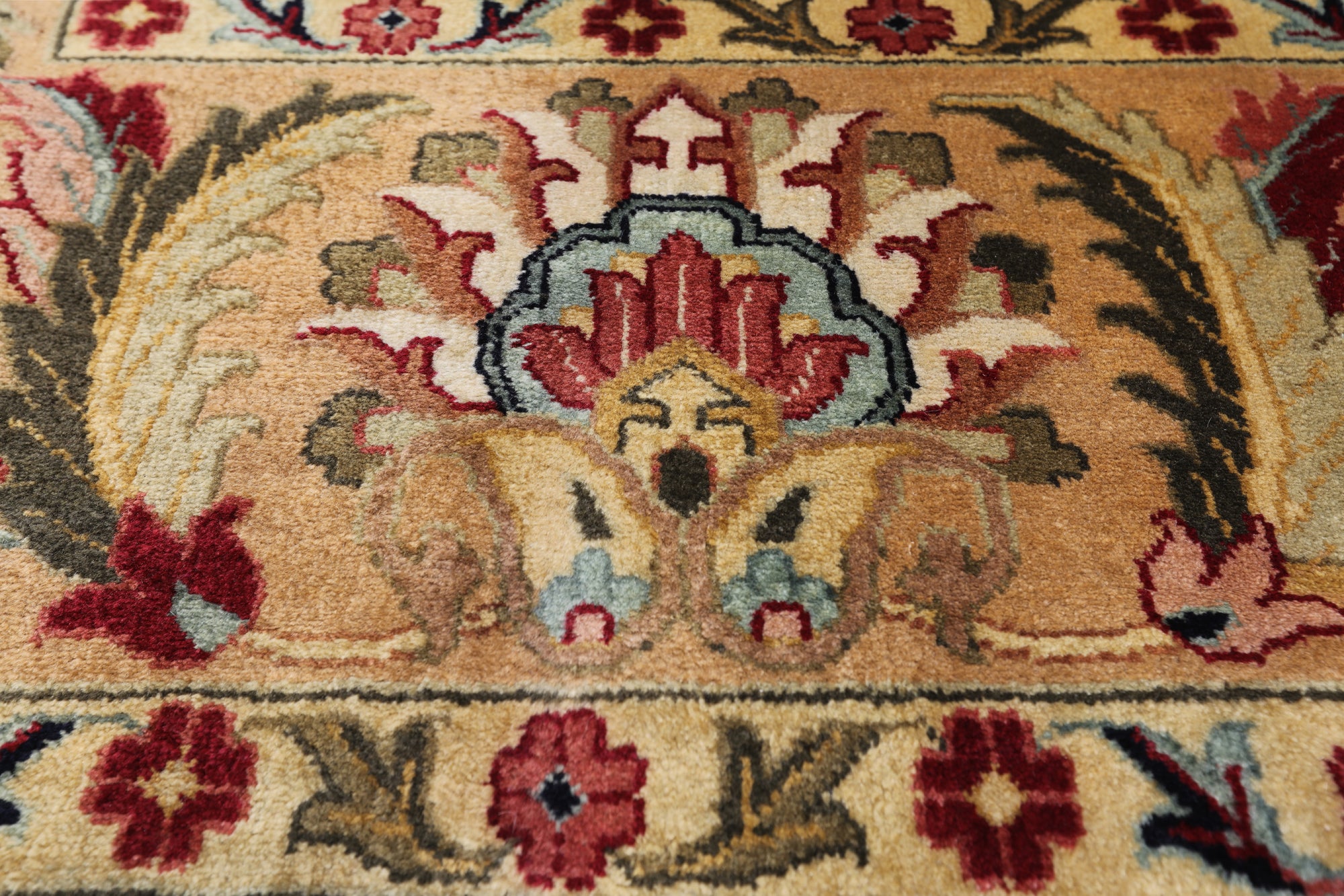 Olive Green Persian Tabriz Hand-Knotted Wool Rug - 9' 0" X 11' 7"
