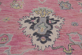 Pink Turkish Oushak Hand Knotted Wool Rug - 9' 3" X 12' 3"