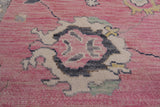 Pink Turkish Oushak Hand Knotted Wool Rug - 9' 3" X 12' 3"