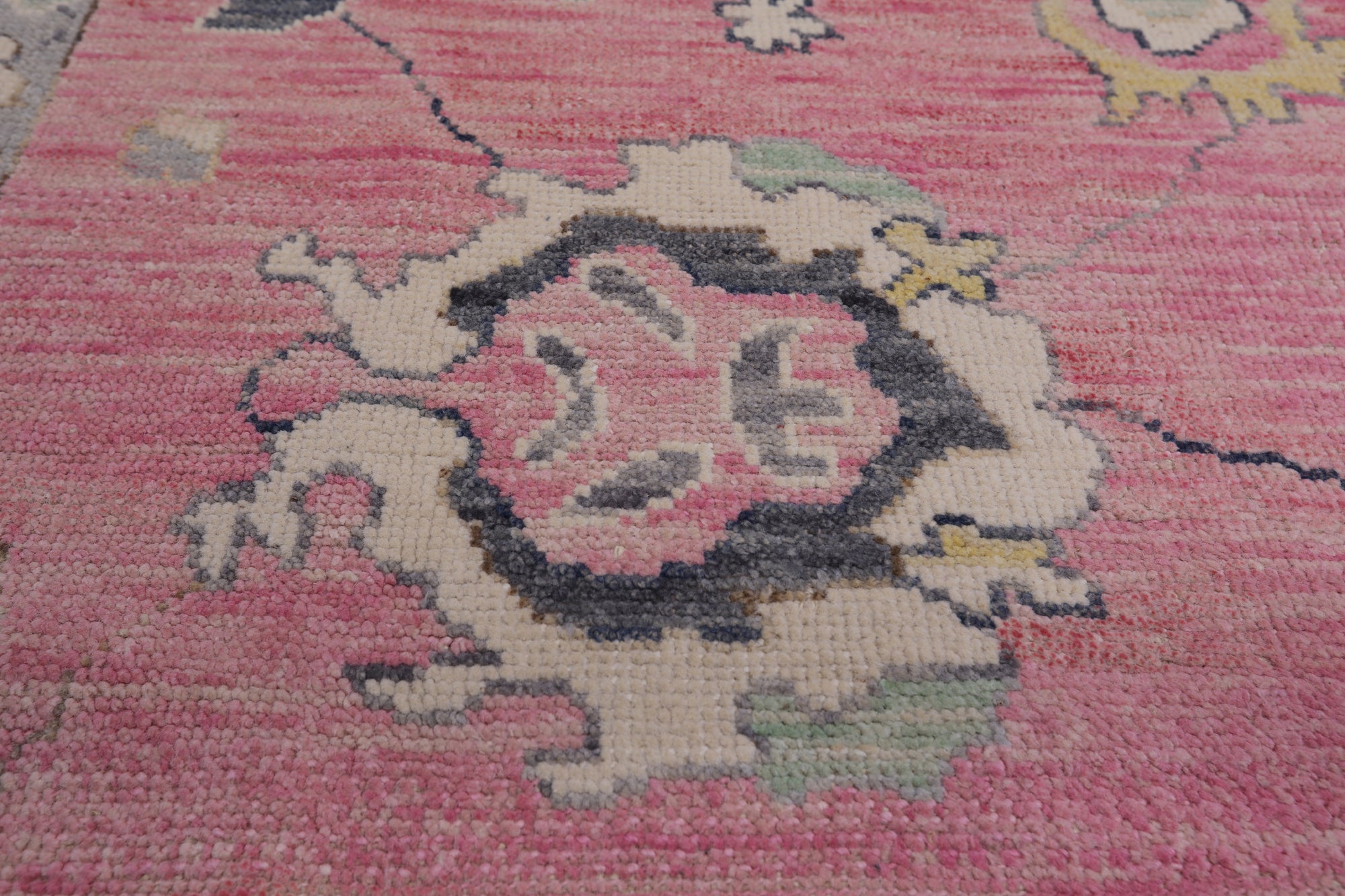 Pink Turkish Oushak Hand Knotted Wool Rug - 9' 3" X 12' 3"
