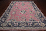 Pink Turkish Oushak Hand Knotted Wool Rug - 9' 3" X 12' 3"