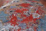 Abstract Contemporary Handmade Wool & Silk Rug - 10' 0" X 14' 4"