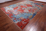 Abstract Contemporary Handmade Wool & Silk Rug - 10' 0" X 14' 4"