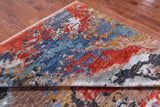 Abstract Contemporary Handmade Wool & Silk Rug - 10' 0" X 14' 4"