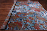 Abstract Contemporary Hand Knotted Wool & Silk Rug - 10' 0" X 14' 0"