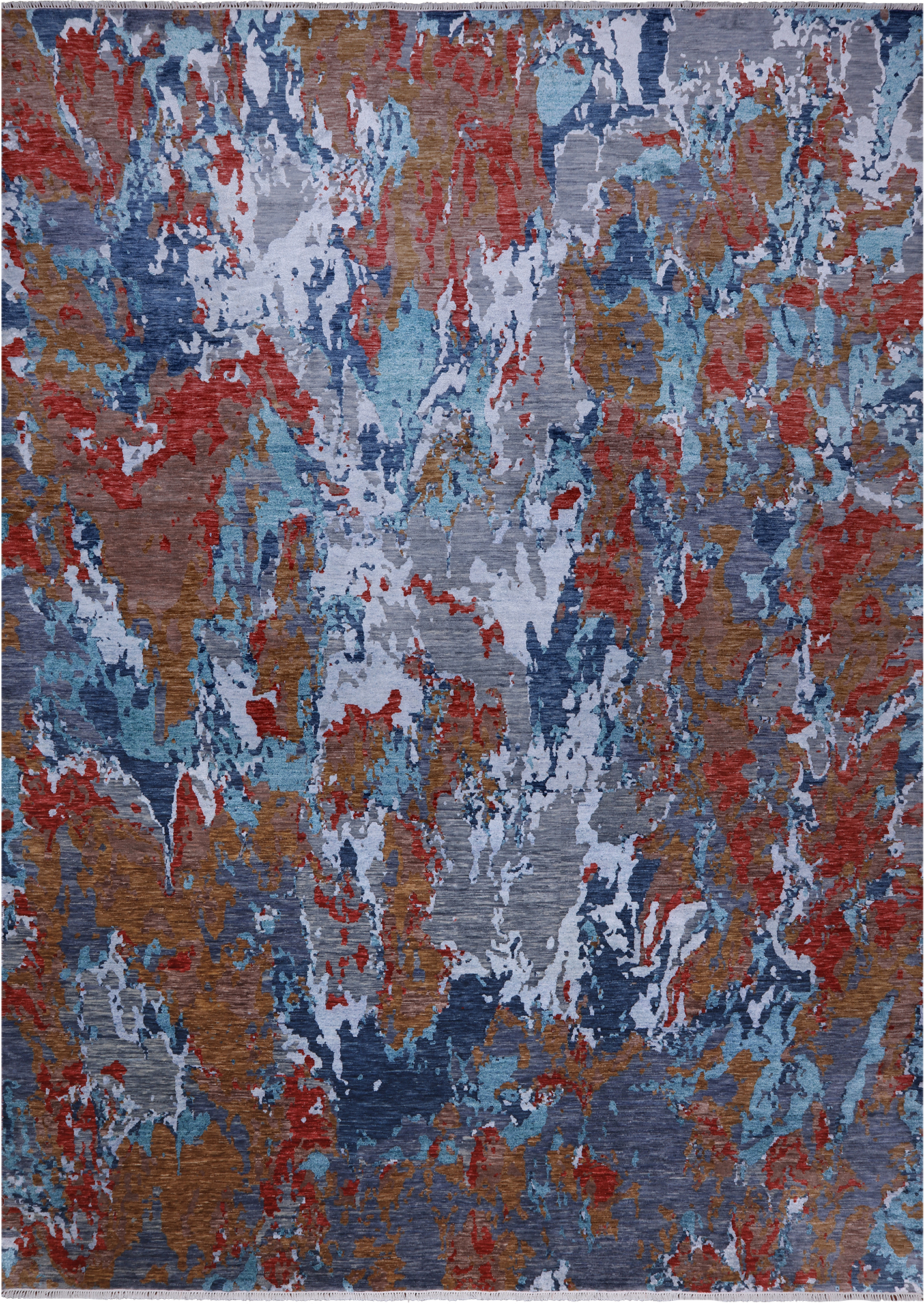 Abstract Contemporary Hand Knotted Wool & Silk Rug - 10' 0" X 14' 0"