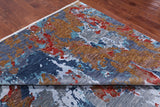 Abstract Contemporary Hand Knotted Wool & Silk Rug - 10' 0" X 14' 0"