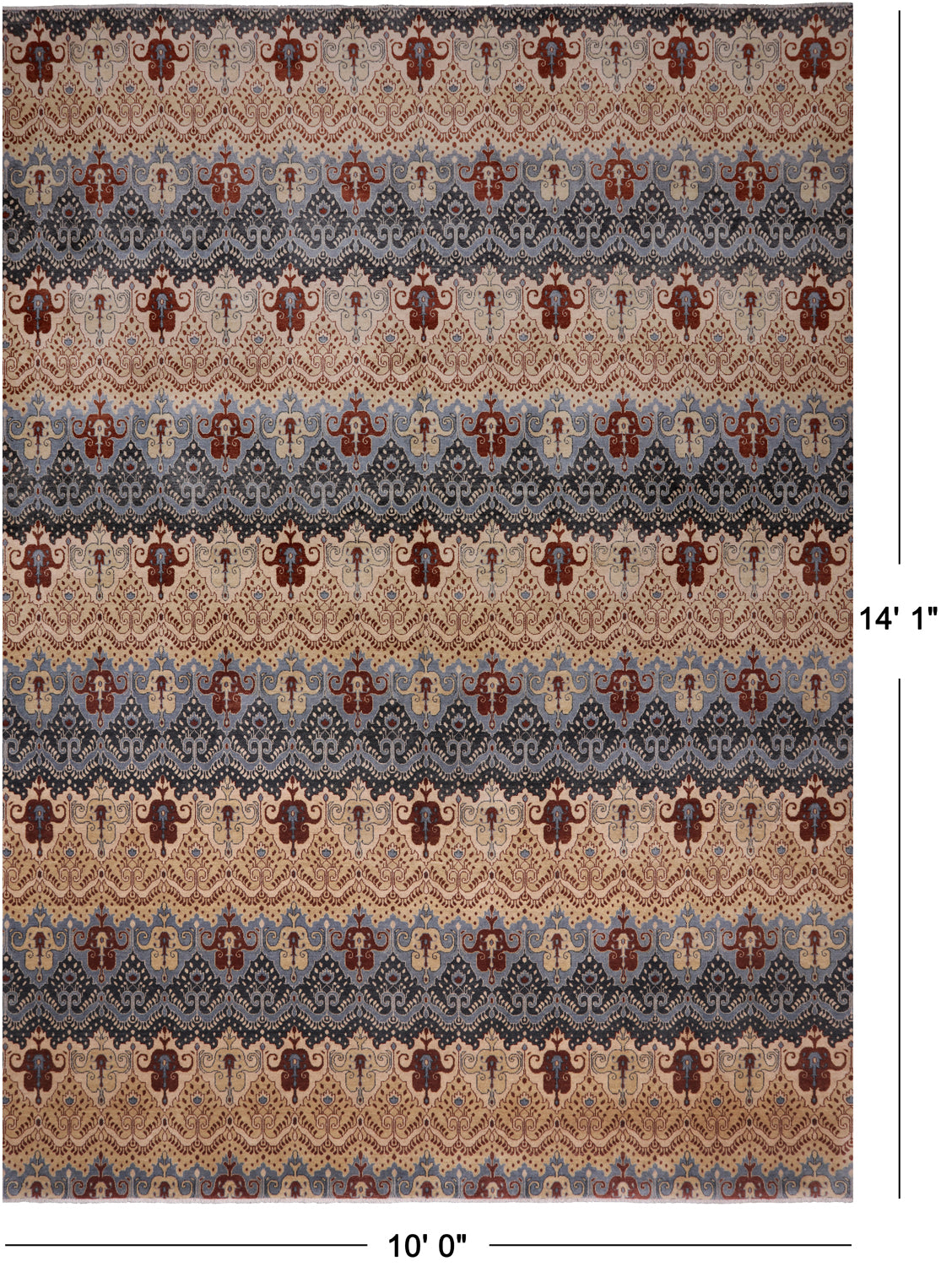 William Morris Handmade Wool Rug - 10' 0" X 14' 1"