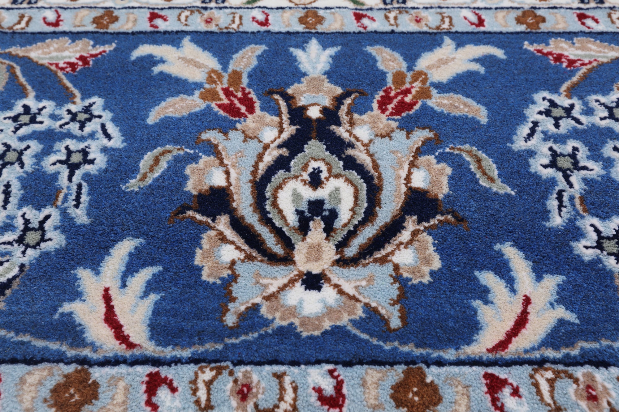 Square Persian Nain Hand Knotted Wool & Silk Rug - 10' 1" X 10' 1"