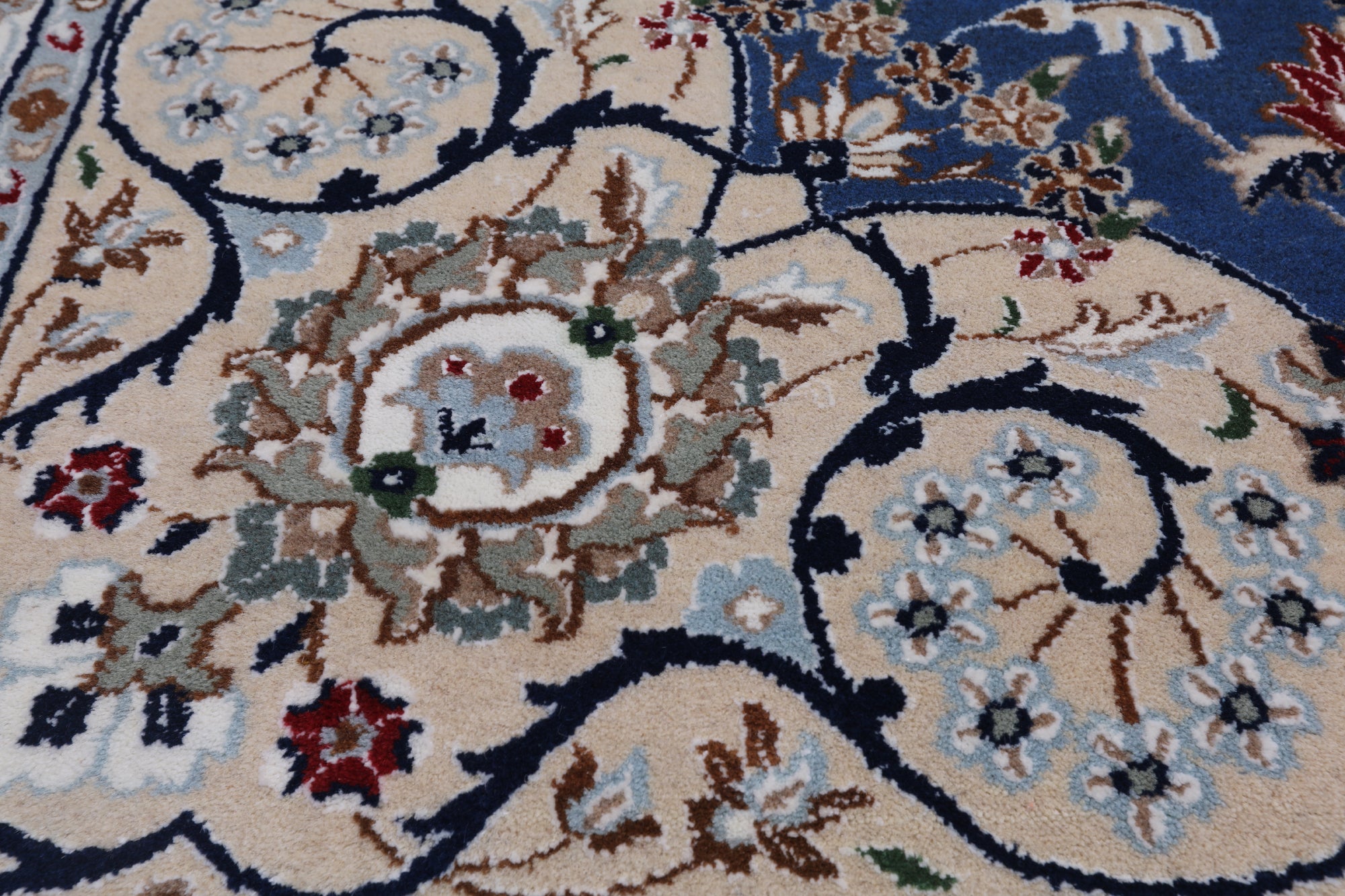 Square Persian Nain Hand Knotted Wool & Silk Rug - 10' 1" X 10' 1"