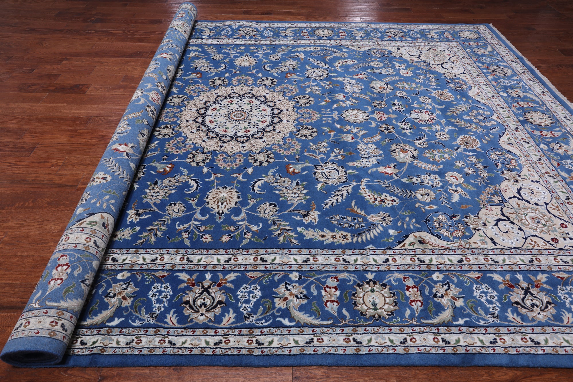 Persian Nain Handmade Wool & Silk Rug - 9' 9" X 14' 0"