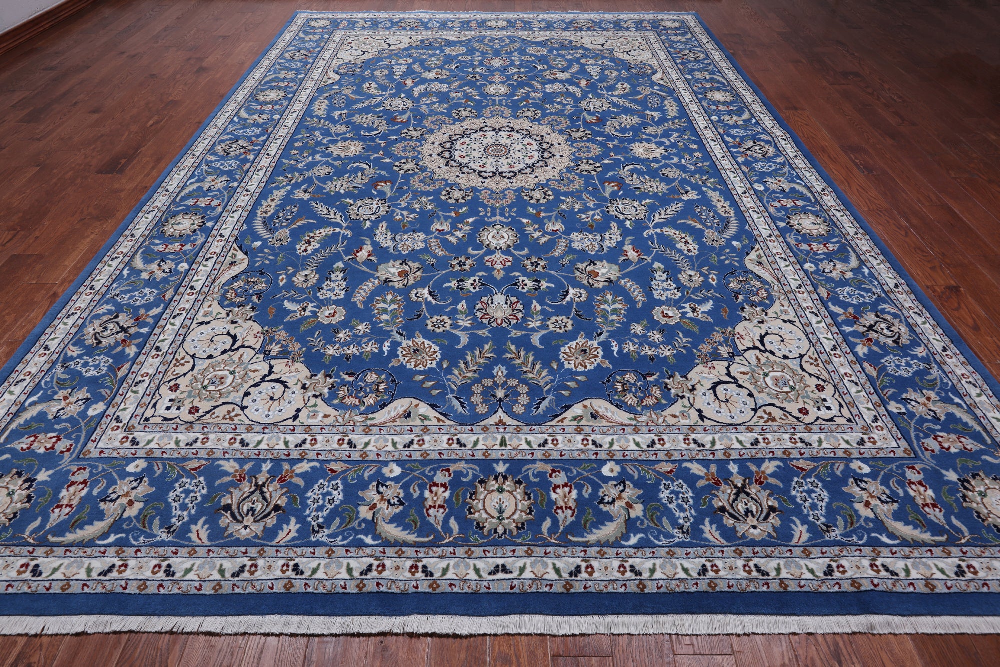 Persian Nain Handmade Wool & Silk Rug - 9' 9" X 14' 0"