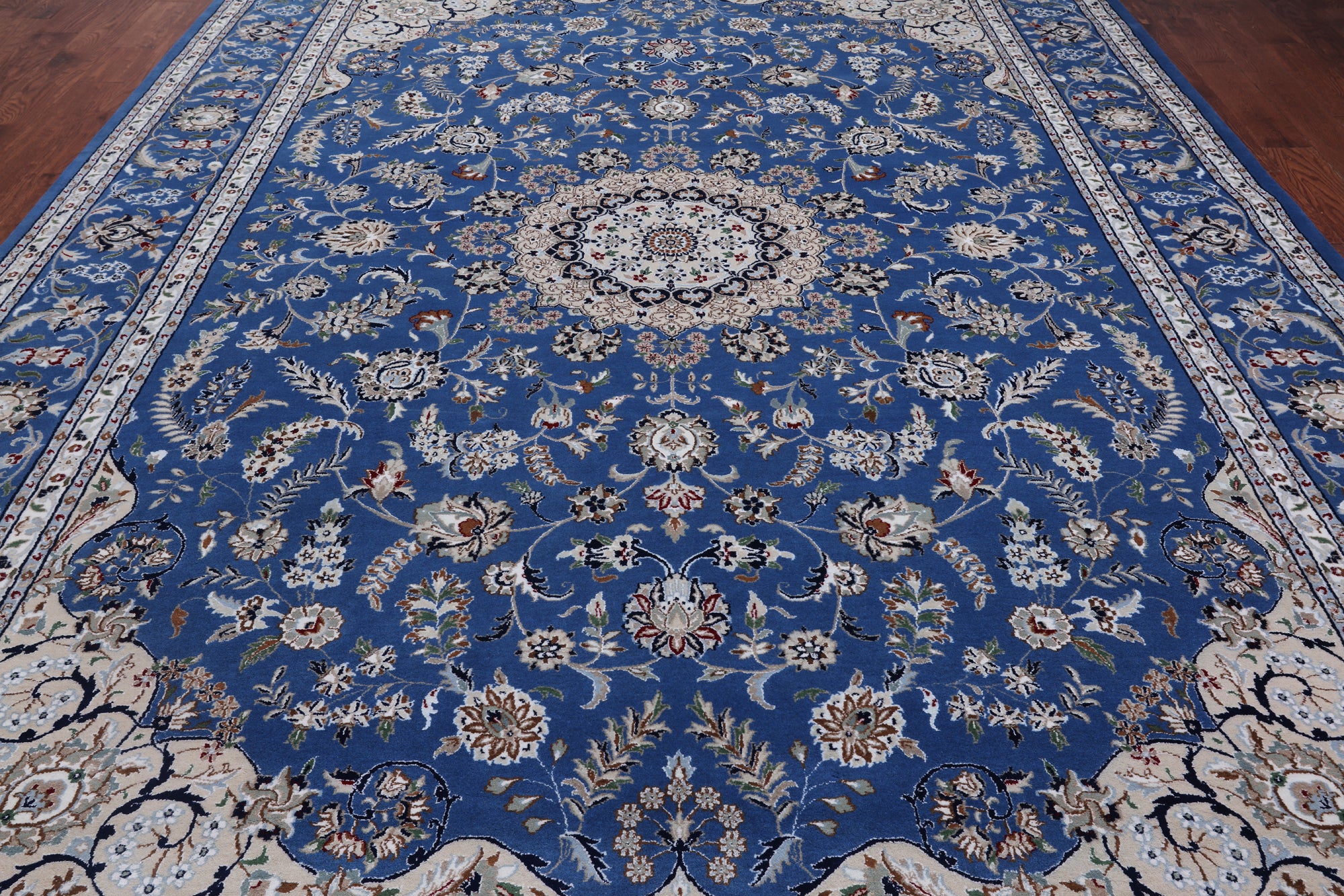 Persian Nain Handmade Wool & Silk Rug - 9' 9" X 14' 0"