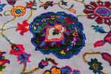 Grey Persian Tabriz Handmade Wool & Silk Rug - 8' 1" X 10' 1"