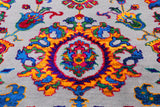 Grey Persian Tabriz Handmade Wool & Silk Rug - 8' 1" X 10' 1"
