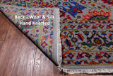 Grey Persian Tabriz Handmade Wool & Silk Rug - 8' 1" X 10' 1"