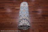 Blue Persian Nain Handmade Wool & Silk Rug - 7' 11" X 10' 2"