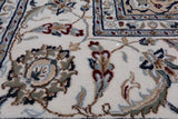 Blue Persian Nain Handmade Wool & Silk Rug - 7' 11" X 10' 2"