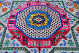 Grey Geometric Persian Mamluk Handmade Wool & Silk Rug - 9' 0" X 12' 0"