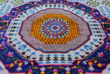 Grey Geometric Persian Mamluk Handmade Wool & Silk Rug - 9' 0" X 12' 0"