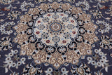 Persian Nain Hand Knotted Wool & Silk Rug - 8' 2" X 10' 2"