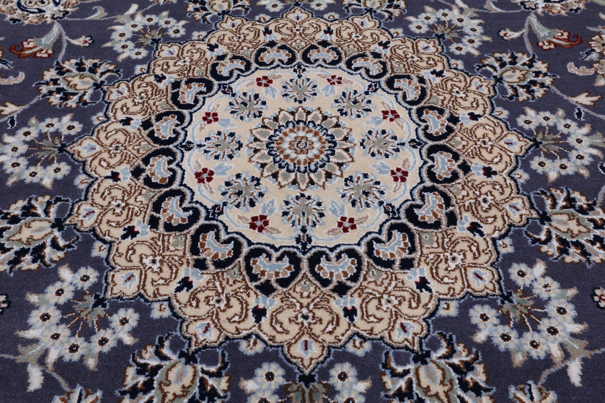 Persian Nain Hand Knotted Wool & Silk Rug - 8' 2" X 10' 2"