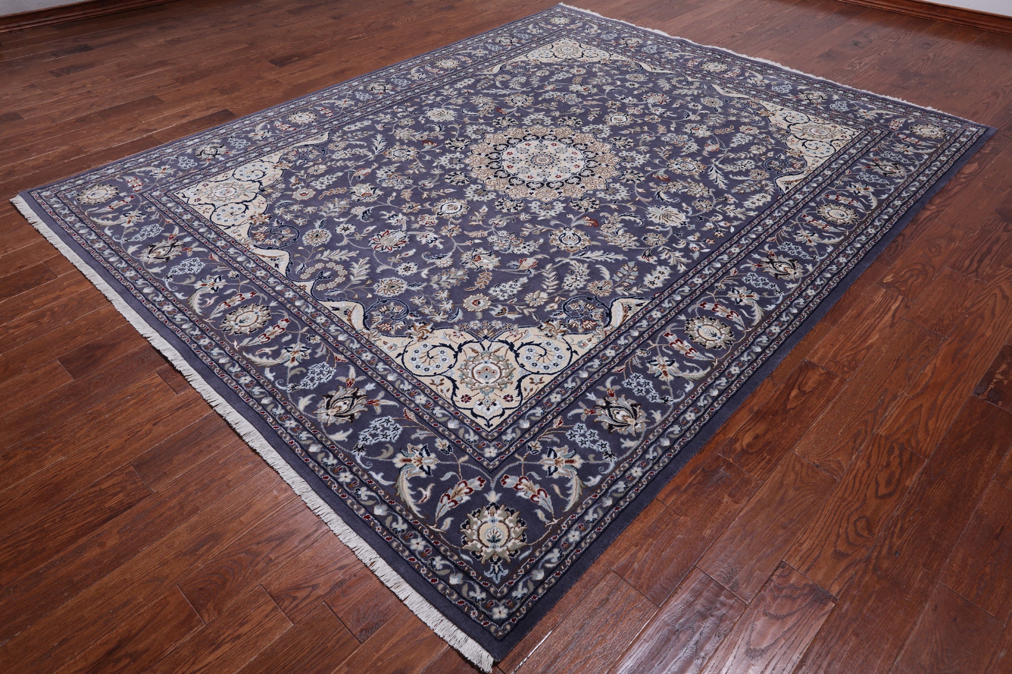Persian Nain Hand Knotted Wool & Silk Rug - 8' 2" X 10' 2"