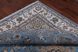 Blue Persian Nain Hand Knotted Wool & Silk Rug - 8' 10" X 12' 1"