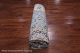 Blue Persian Nain Hand Knotted Wool & Silk Rug - 8' 10" X 12' 1"