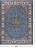 Blue Persian Nain Hand Knotted Wool & Silk Rug - 8' 10" X 12' 1"