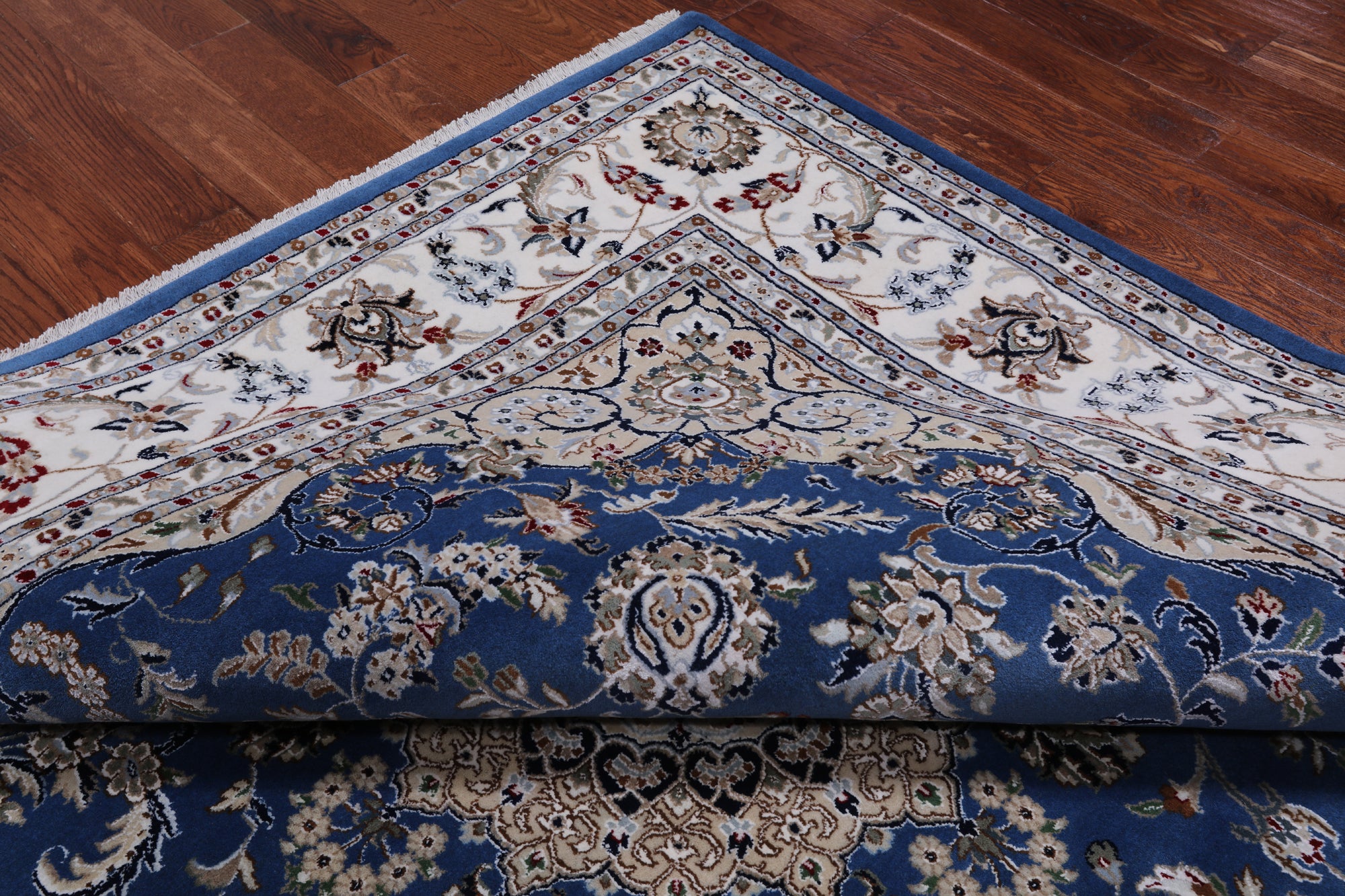 Square Persian Nain Handmade Wool & Silk Rug - 9' 0" X 9' 0"