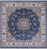Square Persian Nain Handmade Wool & Silk Rug - 9' 0" X 9' 0"