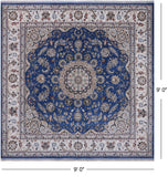 Square Persian Nain Handmade Wool & Silk Rug - 9' 0" X 9' 0"