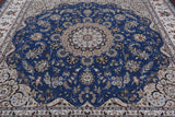 Square Persian Nain Handmade Wool & Silk Rug - 9' 0" X 9' 0"