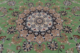 Persian Nain Hand Knotted Wool & Silk Rug - 7' 11" X 10' 0"