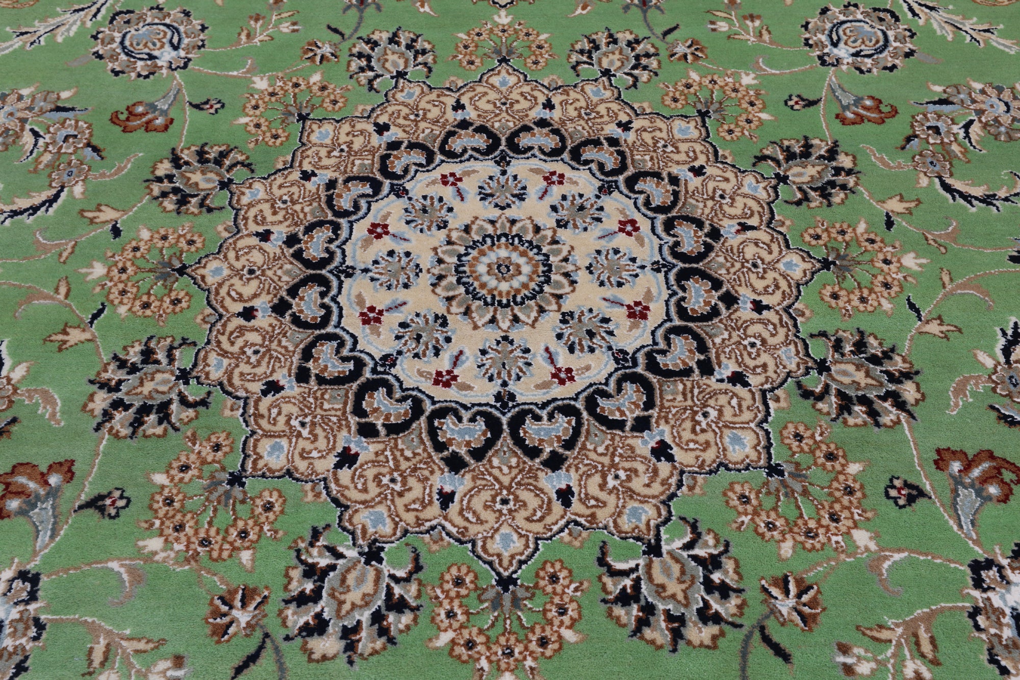 Persian Nain Hand Knotted Wool & Silk Rug - 7' 11" X 10' 0"