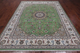 Persian Nain Hand Knotted Wool & Silk Rug - 7' 11" X 10' 0"
