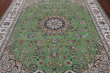 Persian Nain Hand Knotted Wool & Silk Rug - 7' 11" X 10' 0"