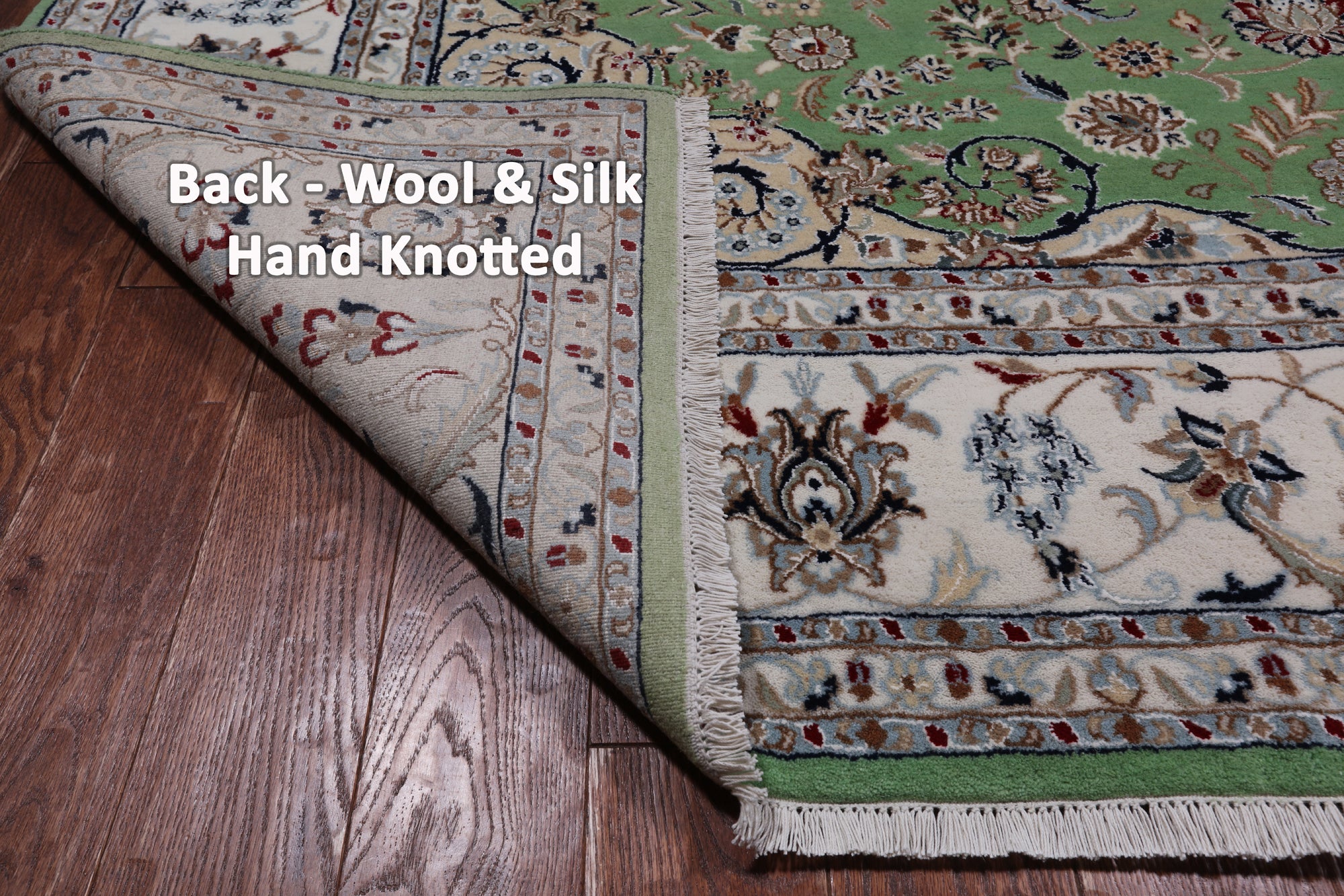 Persian Nain Hand Knotted Wool & Silk Rug - 7' 11" X 10' 0"