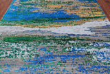 Abstract Modern Wool & Silk Hand Knotted Rug - 7' 11" X 10' 6"
