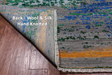 Abstract Modern Wool & Silk Hand Knotted Rug - 7' 11" X 10' 6"