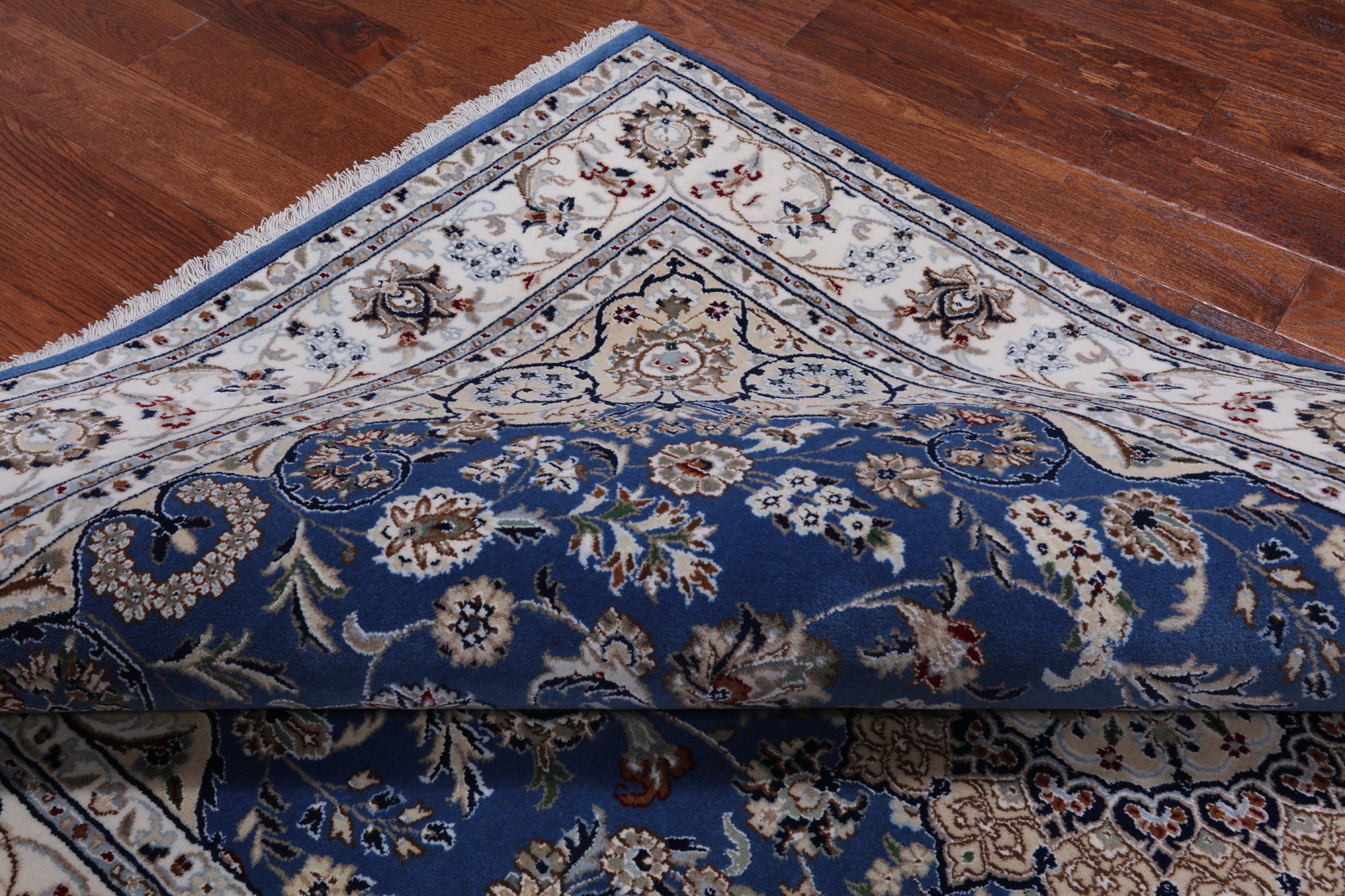 Persian Nain Handmade Wool & Silk Rug - 5' 10" X 9' 0"