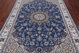 Persian Nain Handmade Wool & Silk Rug - 5' 10" X 9' 0"