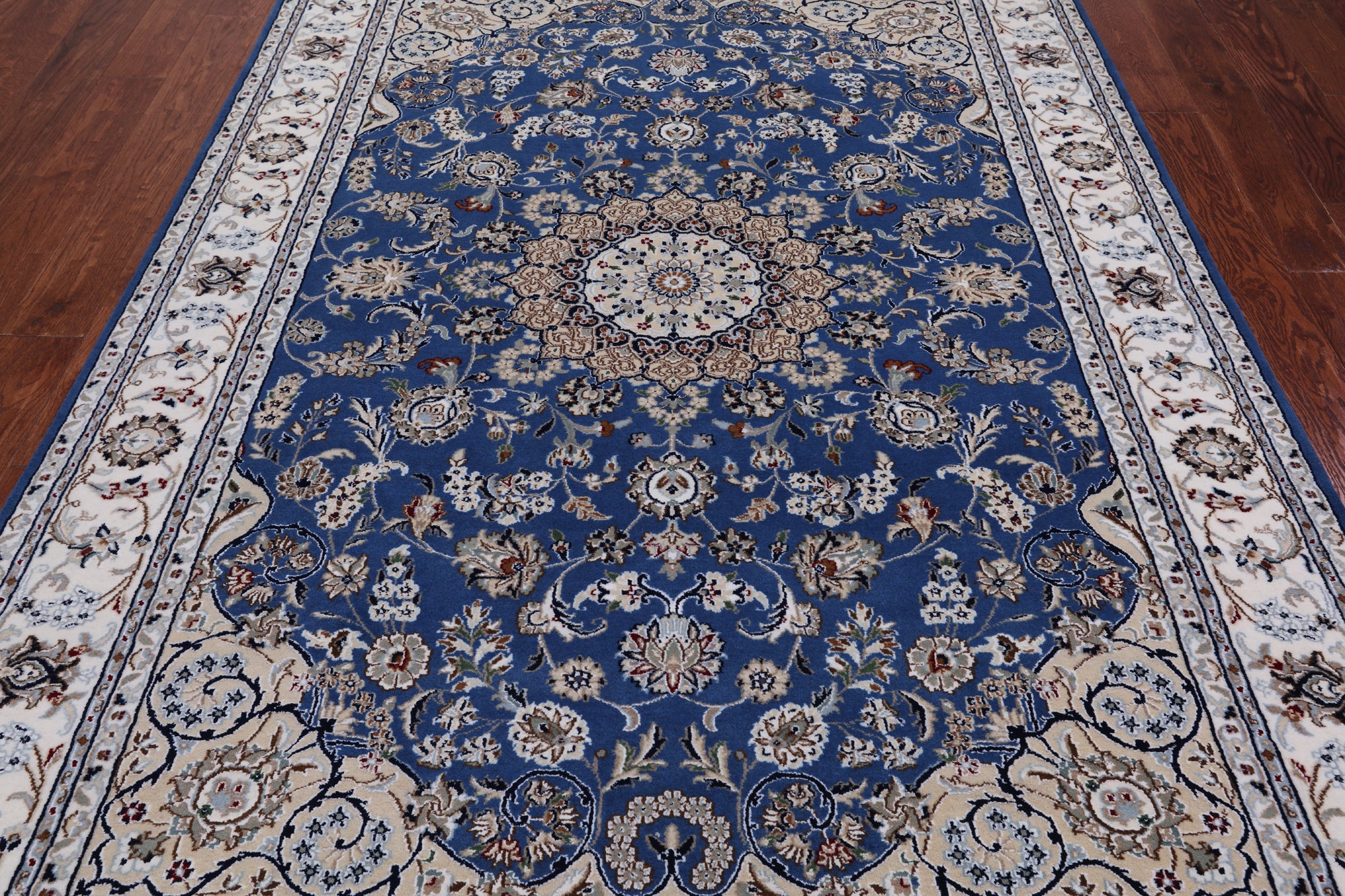 Persian Nain Handmade Wool & Silk Rug - 5' 10" X 9' 0"
