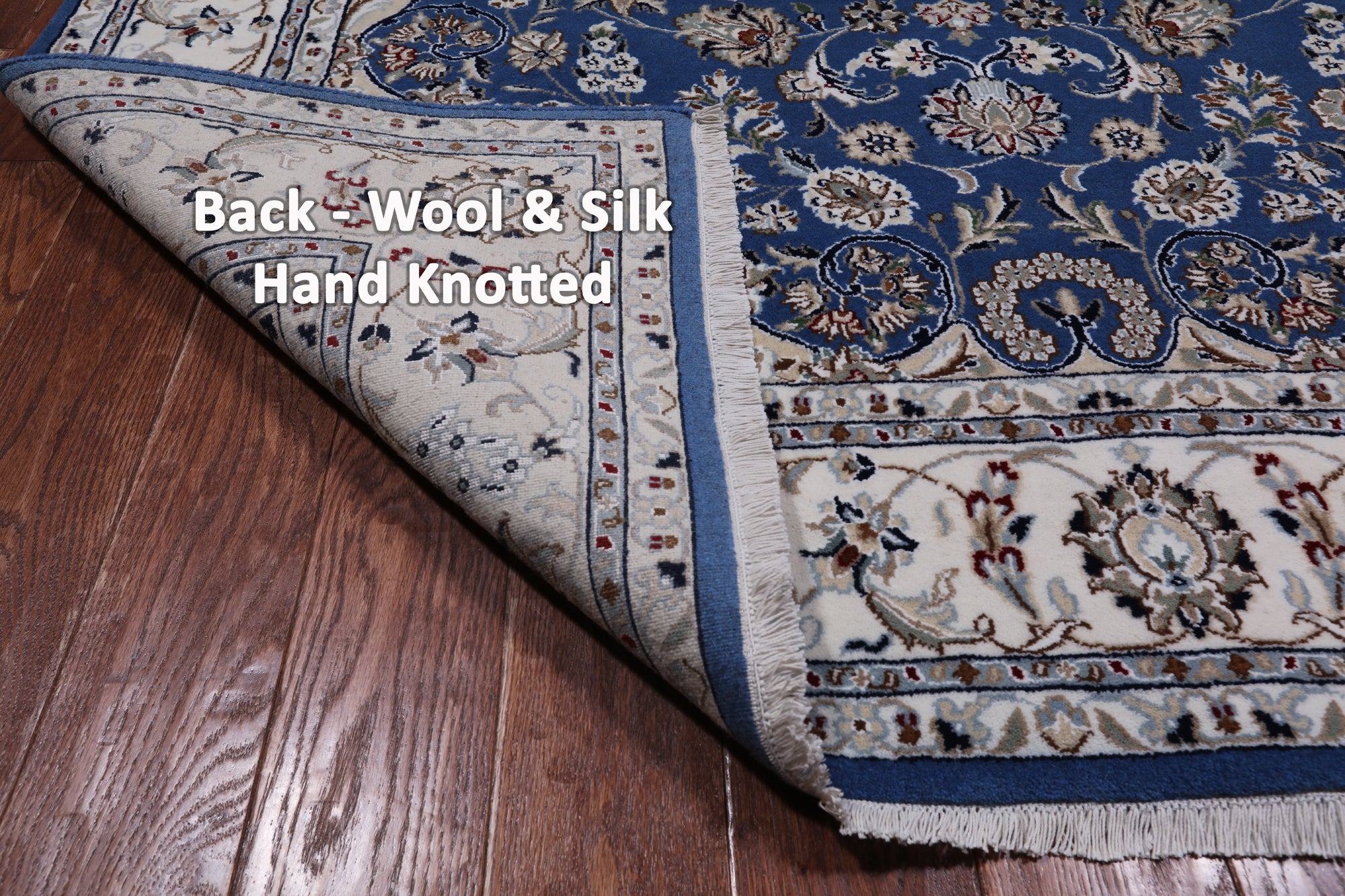 Persian Nain Handmade Wool & Silk Rug - 5' 10" X 9' 0"